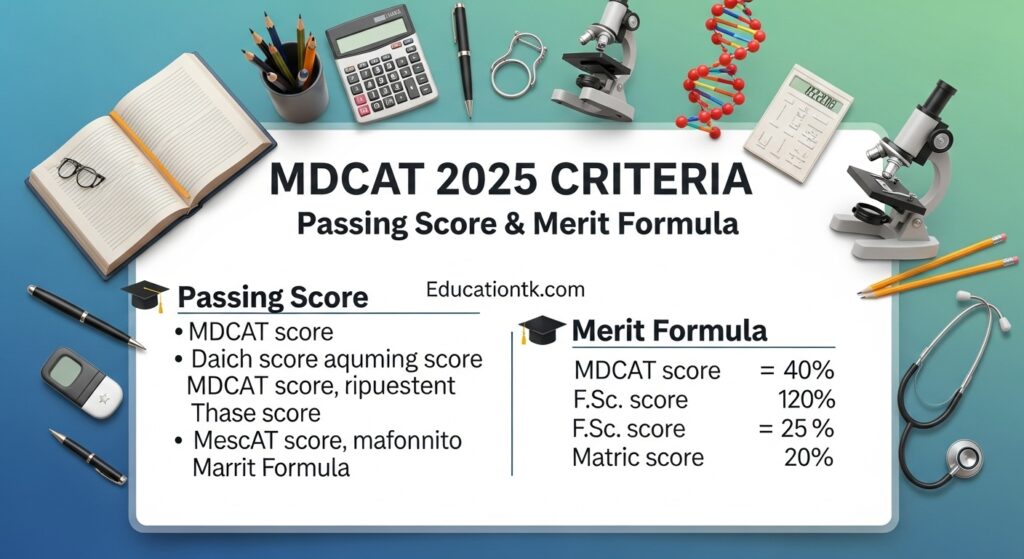 MDCAT 2025 CRITERIA: Passing Score & Merit Formula