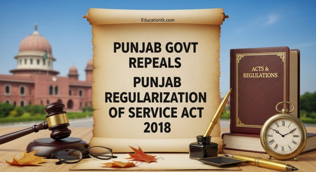 Punjab Govt Repeals Punjab Regularization of Service Act 2018