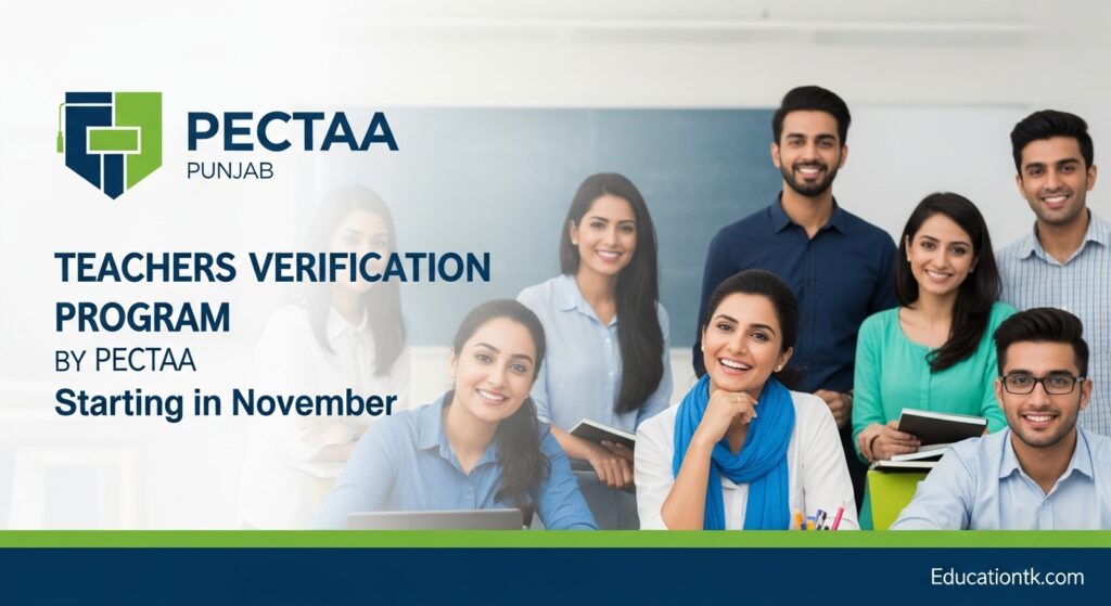 Teachers Verification Program by PECTAA Starting in November