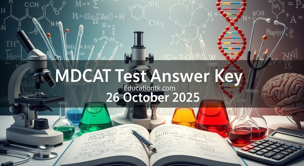 MDCAT Test Answer Key 26 October 2025